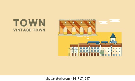 German house design. a vector map of flat houses.available for web pages, cards, banners, print-vector maps