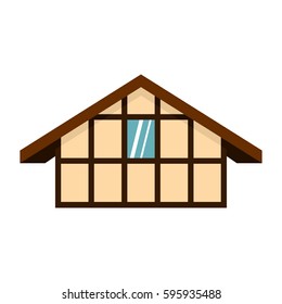 German house icon in flat style isolated on white background vector illustration