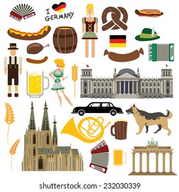 German Icon Collection, German Architecture, Food, Costume etc (Vector Art)