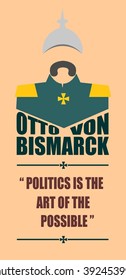 German infantryman during the first world war. 19th century army uniform. Abstract simplicity portrait. Otto von Bismarck quote.Politics is the art of the possible