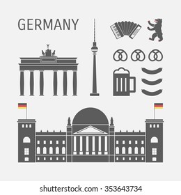 German infographics. Symbol of Berlin, architecture.