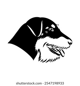 German Jagdterrier dog, vector sketch . Hand drawn ink realistic sketching isolated on white.