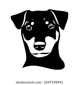 German Jagdterrier dog, vector sketch . Hand drawn ink realistic sketching isolated on white.