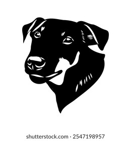 German Jagdterrier dog, vector sketch . Hand drawn ink realistic sketching isolated on white.