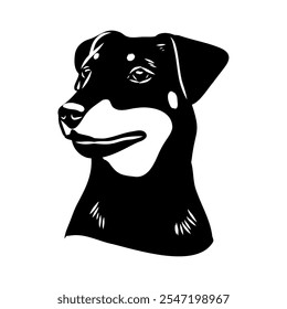 German Jagdterrier dog, vector sketch . Hand drawn ink realistic sketching isolated on white.