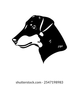 German Jagdterrier dog, vector sketch . Hand drawn ink realistic sketching isolated on white.