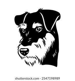 German Jagdterrier dog, vector sketch . Hand drawn ink realistic sketching isolated on white.