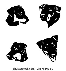 German Jagdterrier dog, vector sketch . Hand drawn ink realistic sketching isolated on white.