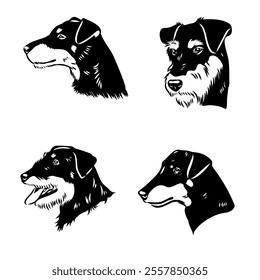 German Jagdterrier dog, vector sketch . Hand drawn ink realistic sketching isolated on white.