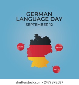 German Language Day. Flat art design. Vector design. Good for usage template celebration. eps 10. 