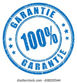 German language guarantee rubber stamp, 100 garantie