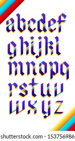German letters. Colorful font. Letter set. eps 10