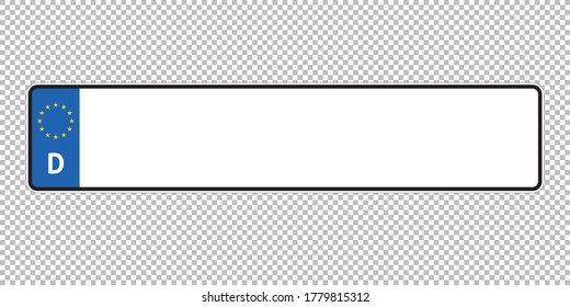 Placa De Licencia Alemana - Ilustración De Vector Realista Aislada En Fondo Transparente