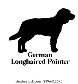 German Longhaired Pointer Dog silhouette dog breeds logo monogram face vector