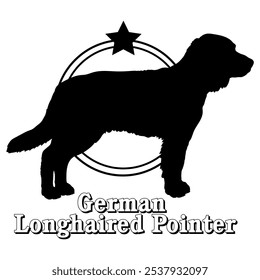 German Longhaired Pointer dog silhouette,  dog, dog breeds, logo, vector, silhouette, logo design, animal, illustration, icon, sign, design, black,  symbol, pet