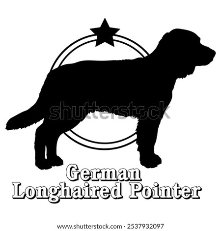 German Longhaired Pointer dog silhouette,  dog, dog breeds, logo, vector, silhouette, logo design, animal, illustration, icon, sign, design, black,  symbol, pet