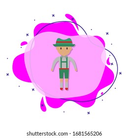 German, man cartoon liquid bacdge icon. Simple color vector of people around the world icons for ui and ux, website or mobile application