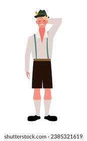 german man standing illustration isolated