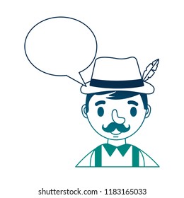 german man talking with typical costume