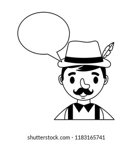 german man talking with typical costume