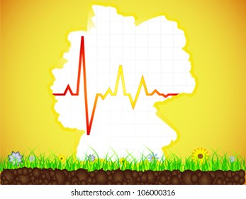 german map with heart pulse