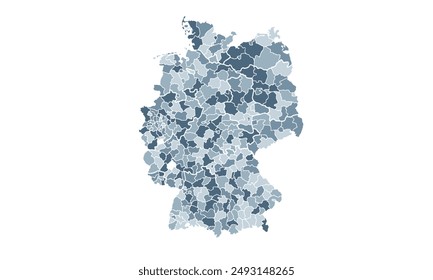 German map with individual colors,isolated on white background for website layouts,background,education, precise,customizable,Travel worldwide,map silhouette backdrop,earth geography, political.