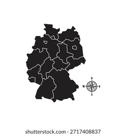 Diseño de ilustración de logotipo de mapa alemán