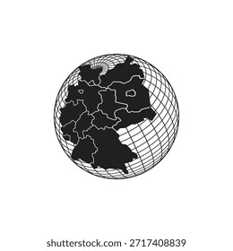 Diseño de ilustración de logotipo de mapa alemán