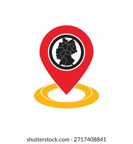 Diseño de ilustración de logotipo de mapa alemán