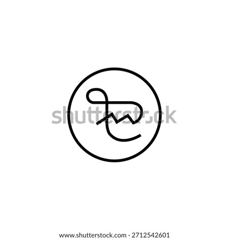 German Mark currency editable stroke eps