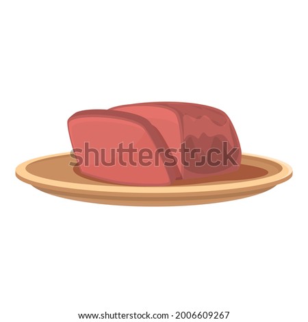 German meat icon cartoon vector. Sausage delicatessen. Food store meat