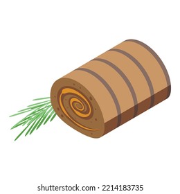 German meat roll icon isometric vector. Cuisine food. Dish dinner