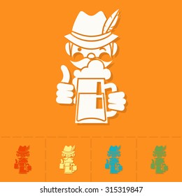 German Men with Beer. Oktoberfest Beer Festival. Flat design style. Vector