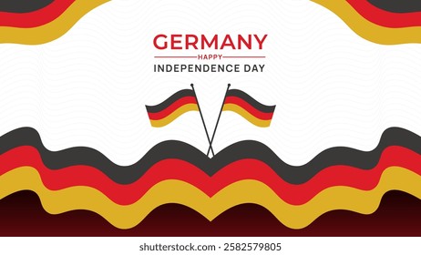 German National Day Background – Abstract Flag Colors Vector