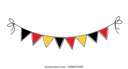 German National Daym. German Unity Day, decorative garland set. Doodle vector illustration.