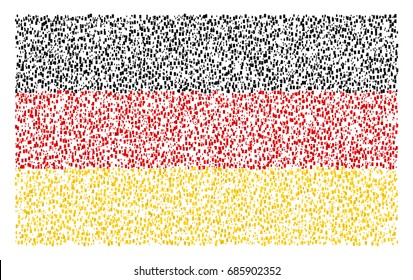 German national flag - the flag of Germany made of small red, black, yellow rectangles