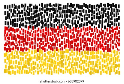 German national flag - the flag of Germany made of small red, black, yellow rectangles