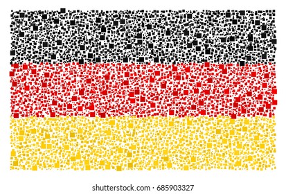 German national flag - the flag of Germany made of small red, black, yellow squares