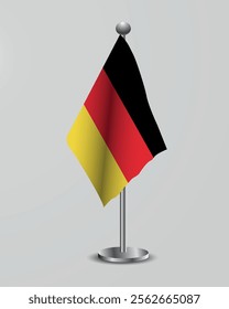 German National Flag on Stand. Representation of the german flag for official meetings, conferences, official events and international events of the country.