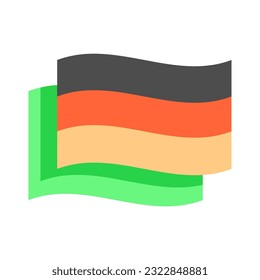 German national flag vector design element. Abstract customizable symbol for infographic with blank copy space. Editable shape for instructional graphics. Visual data presentation component