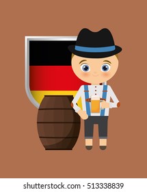 german oktoberfest cartoon icon vector illustration graphic design