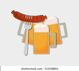 german oktoberfest cartoon icon vector illustration graphic design