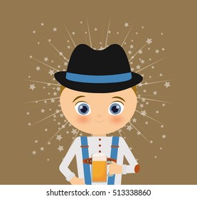 german oktoberfest cartoon icon vector illustration graphic design