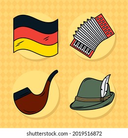 german oktoberfest icon set design
