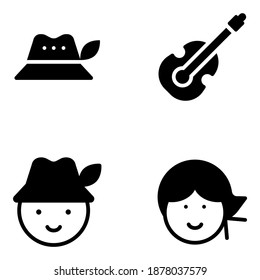 German People and Accessories Glyph Icons 