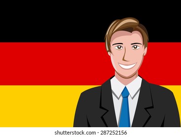 German people front of the flag
