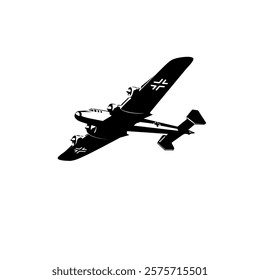 German plane WW2 vintage retro design style, can be used for poster, wall art, t shirt printing 