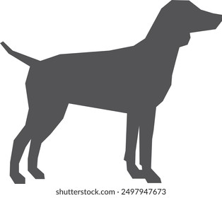 German pointer black silhouette. Dog breed icon