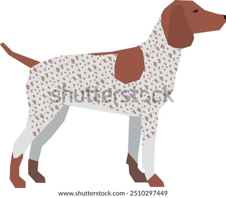 German pointer color icon. Dog side view