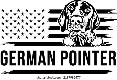 German pointer - Dog owner pet lover EPS flag art